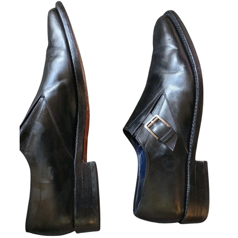 Salvatore Ferragamo Single Monk Strap Dress shoes Men's 12D Black - Picture 5 of 11